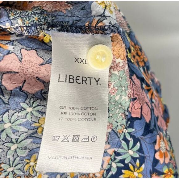 LIBERTY London Sz XXL Ciara Tana Lawn Gallery Cotton Floral Shirt Dress Midi - Picture 4 of 9